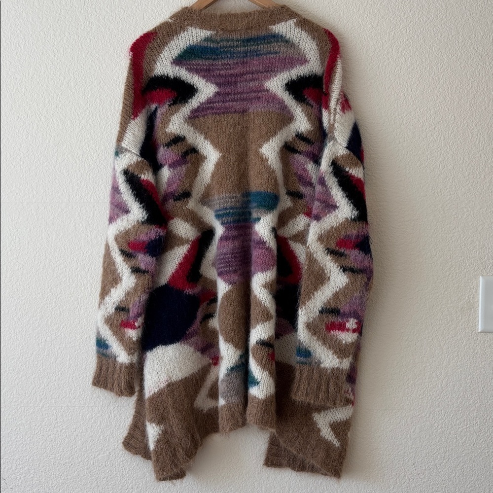 Anthropologie Moulinette Soeurs Colorful Zigzag Alpaca/Wool Cardigan Size M/L - Picture 7 of 10